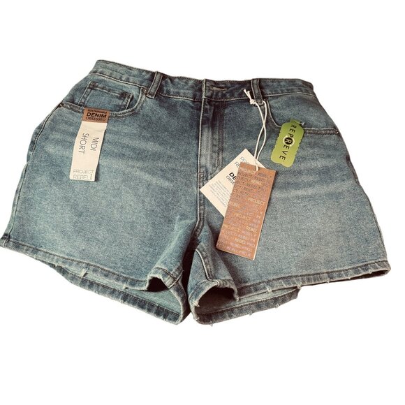 Project Rebel Women's Sustainable Denim Midi Shorts Blue.Size 11 - Picture 1 of 8